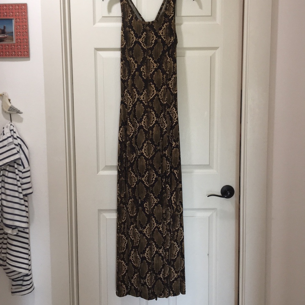 Snake skin long dress with a slit
